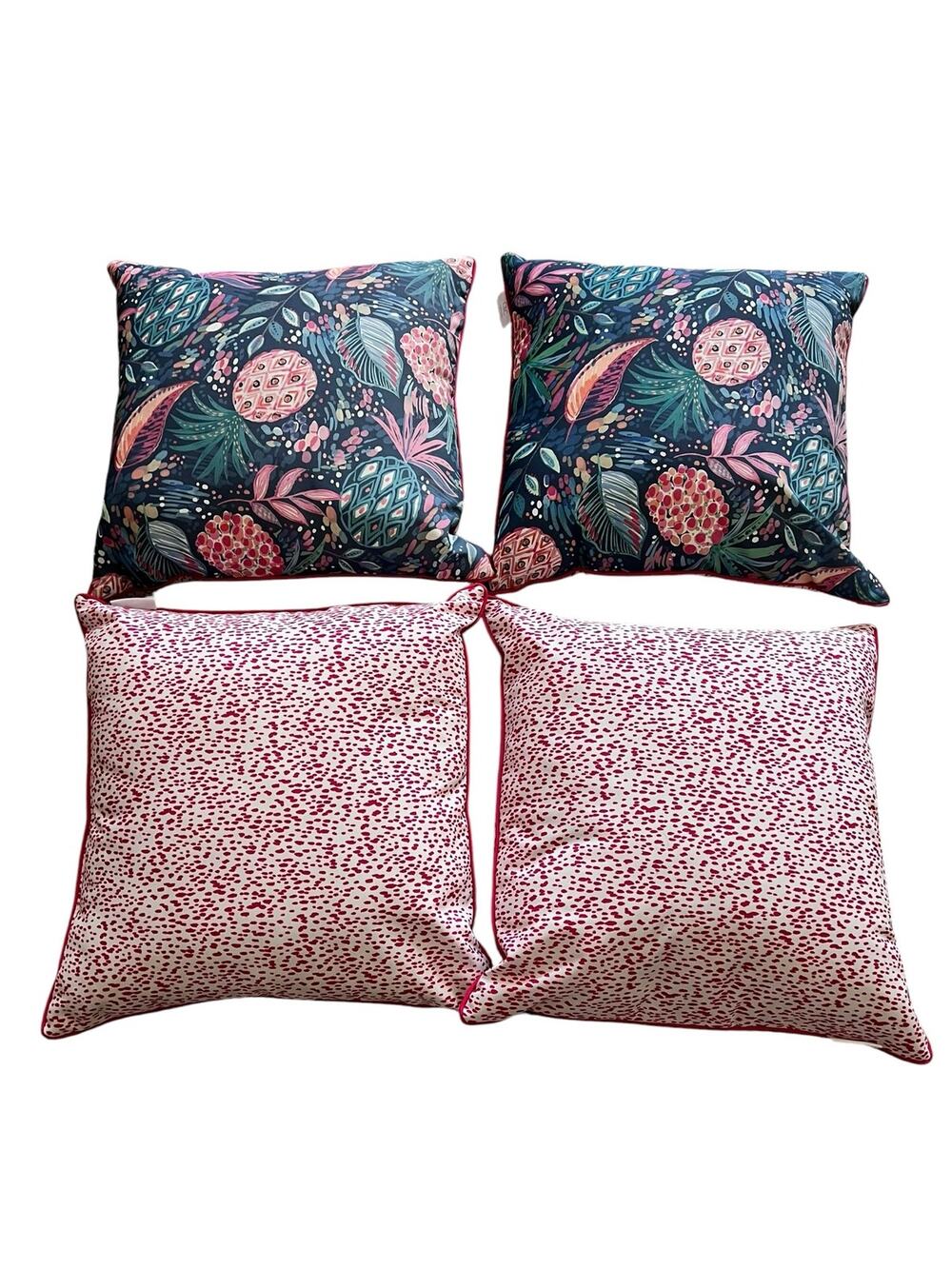 C&C California Indoor/Outdoor Accent Pillows Tropical Design Set Of Four 18x18